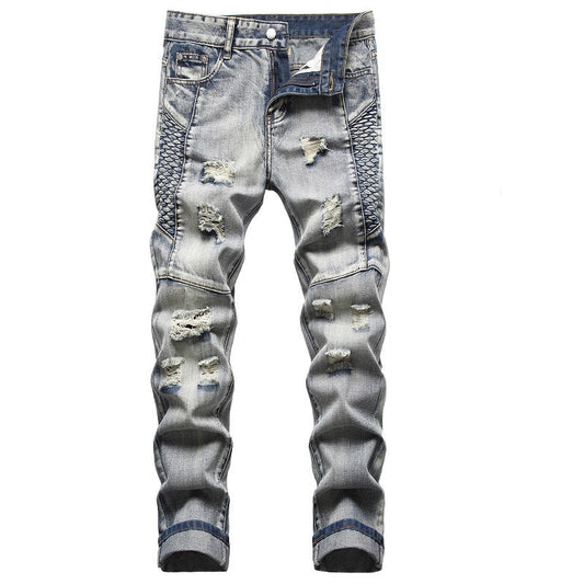 Men's Ripped Mid-Rise Jeans